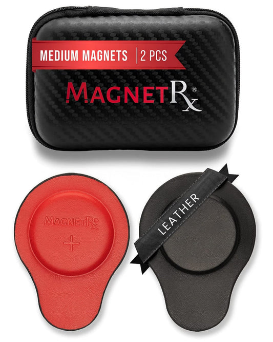 Biomagnetic Therapy Magnet Set — Neodymium & Leather (2 Medium Magnets)