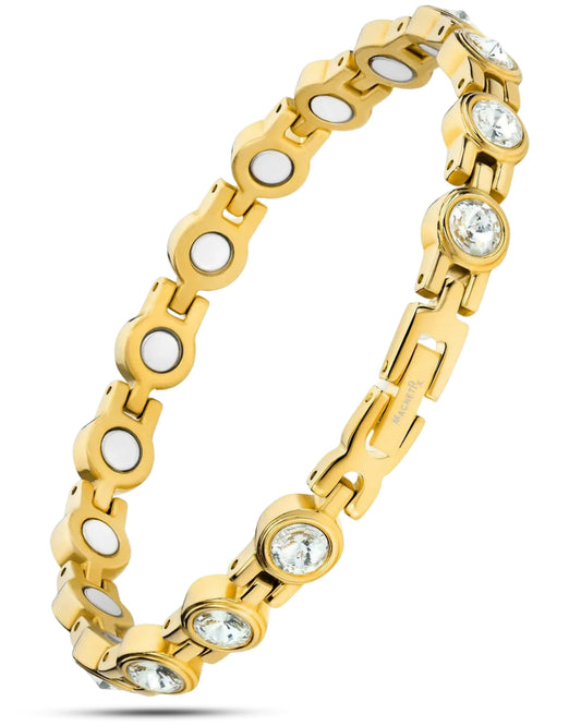 Women's Gold Crystal Magnetic Therapy Bracelet